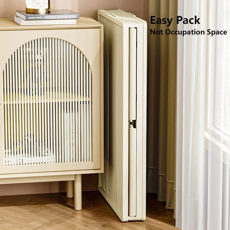 Folding Storage Box with Doors and Wheels Lockable Storage Bins with Lids