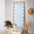 Wall Mounted Body Floor Mirror Full Length with Light Bulbs