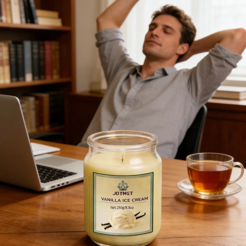 8.8 oz Vanilla Ice Cream Plant Essence Fragrance Candle