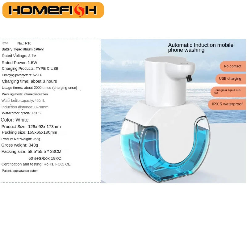 Touchless Motion Sensor Washing Hand Device Wall-Mounted Liquid Soap Dispenser